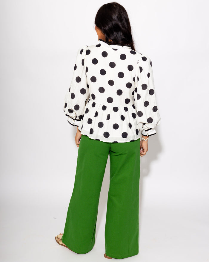 Fun & Flirty Polka Dot Top in White