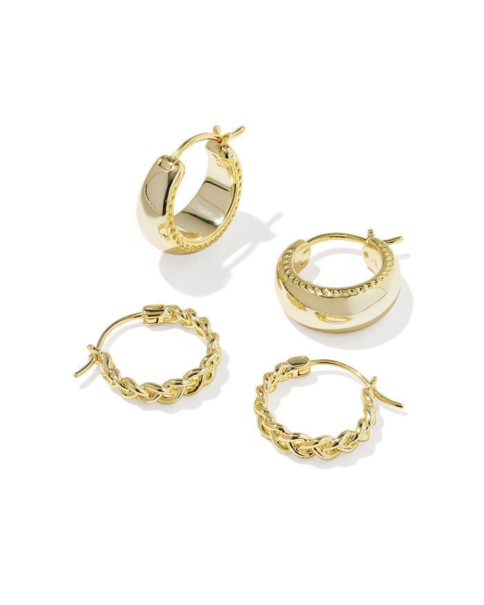 Gabriella Set Huggie Earring Gold Metal