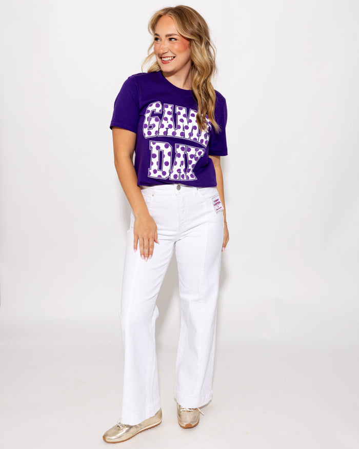 Game Day Dots Tee in Purple
