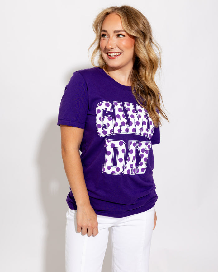 Game Day Dots Tee in Purple