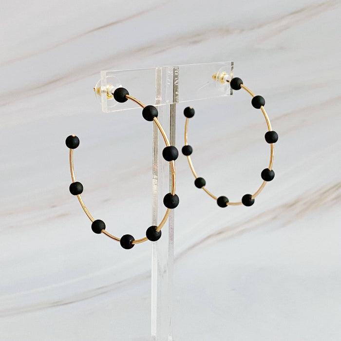 Games On Cloud Nine Hoop Earrings: Fuchsia