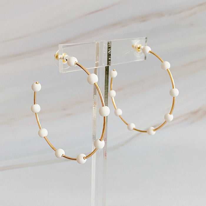 Games On Cloud Nine Hoop Earrings: Fuchsia