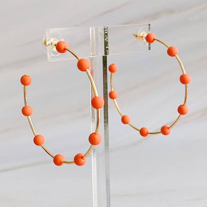 Games On Cloud Nine Hoop Earrings: Fuchsia