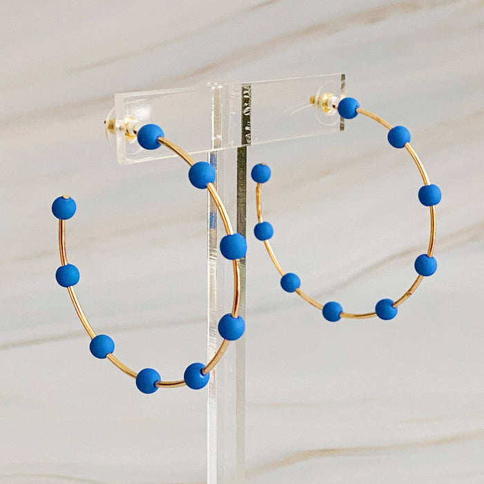 Games On Cloud Nine Hoop Earrings: Fuchsia
