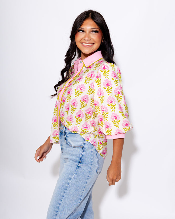 Garden Bloom Puff Sleeve Top