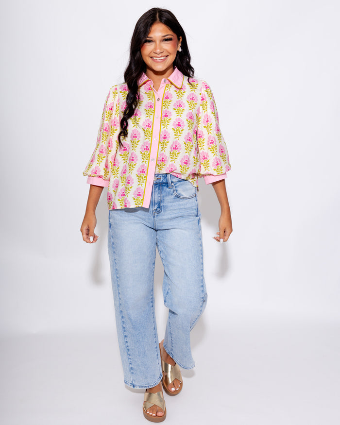 Garden Bloom Puff Sleeve Top