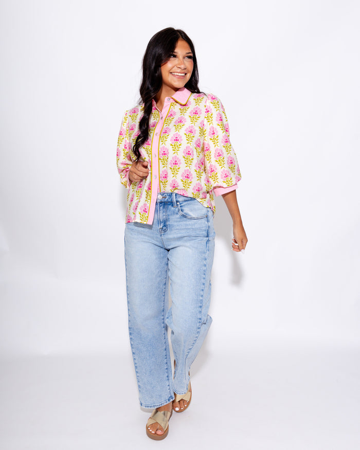 Garden Bloom Puff Sleeve Top