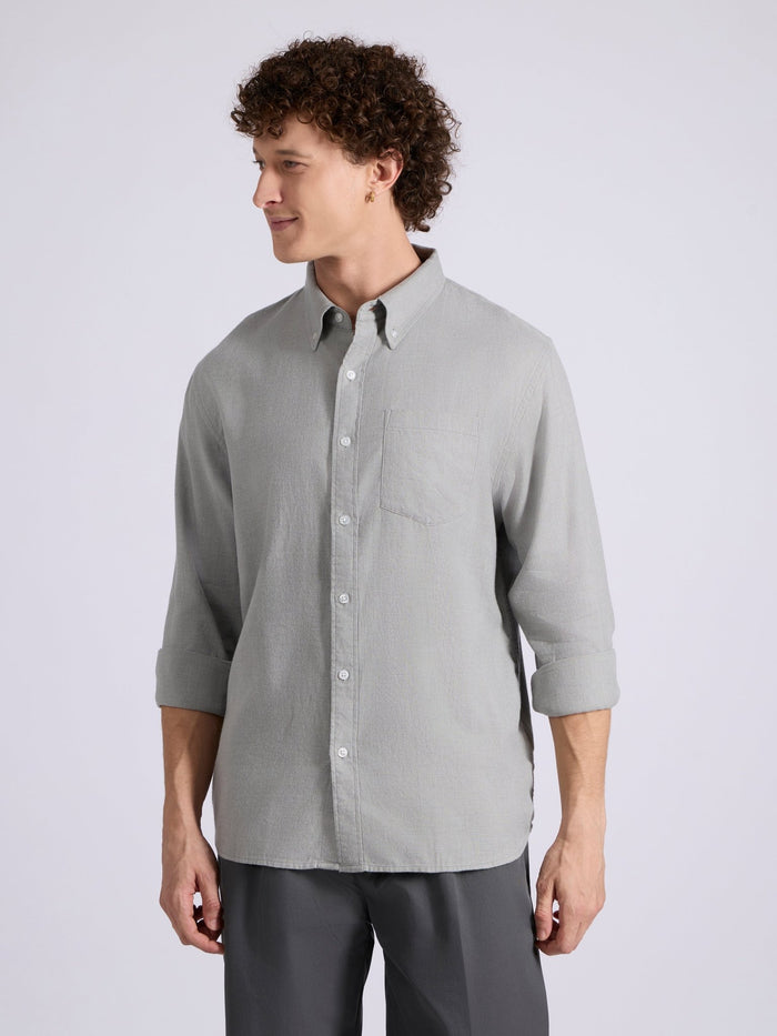 Garret - Brushed Plain Shirt - Light Grey
