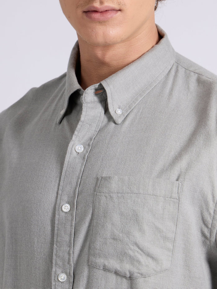 Garret - Brushed Plain Shirt - Light Grey