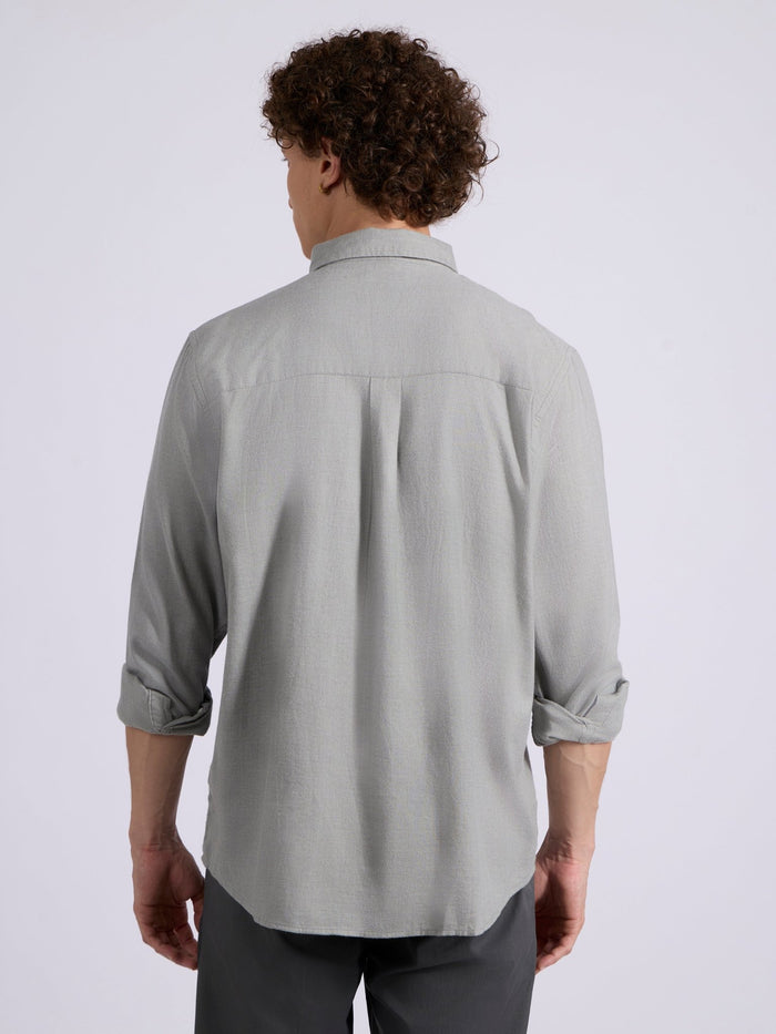 Garret - Brushed Plain Shirt - Light Grey