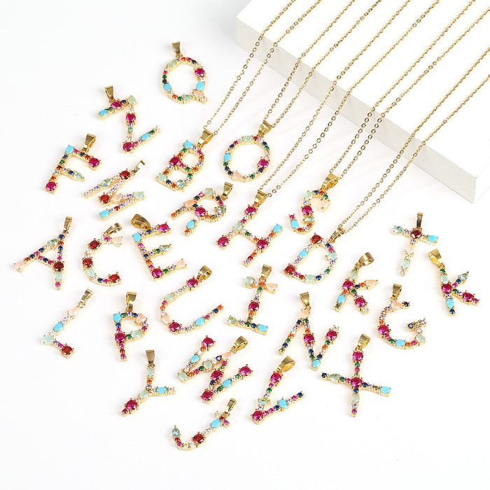 Gemstone Initial Charm