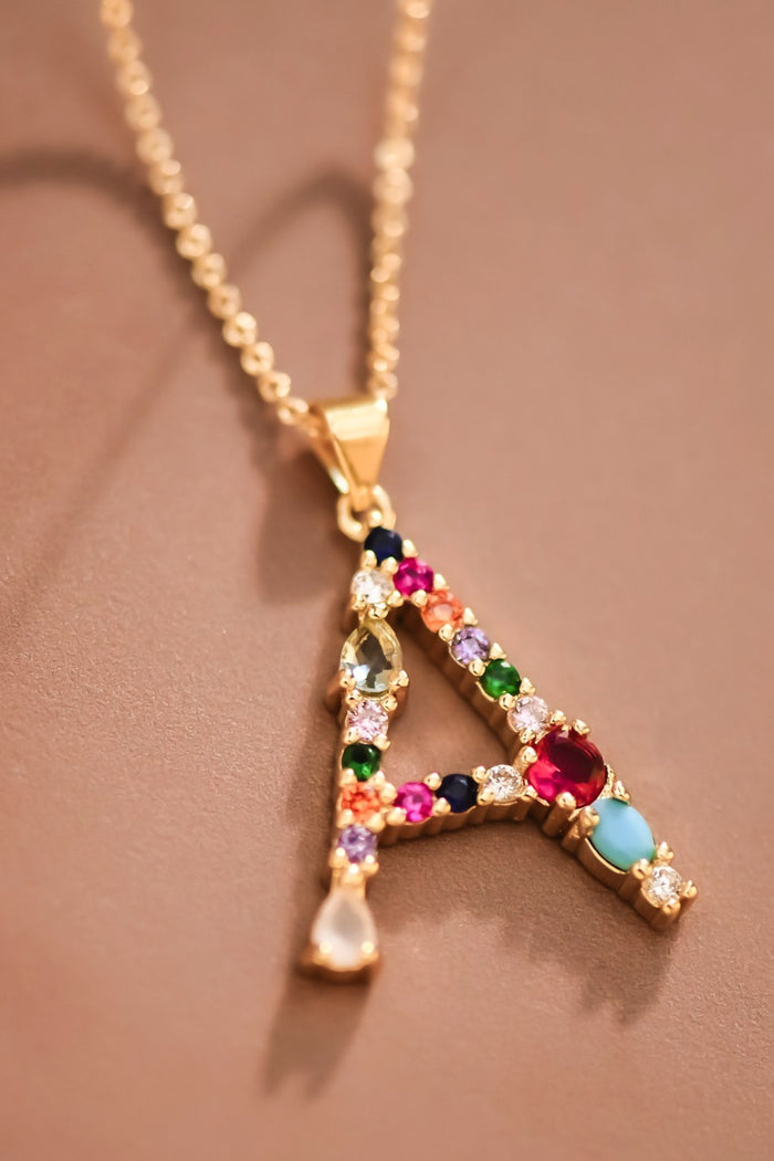 Gemstone Initial Charm