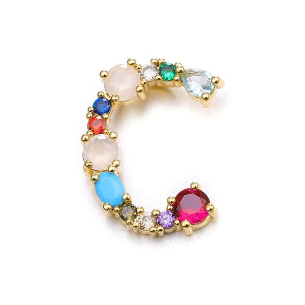 Gemstone Initial Charm
