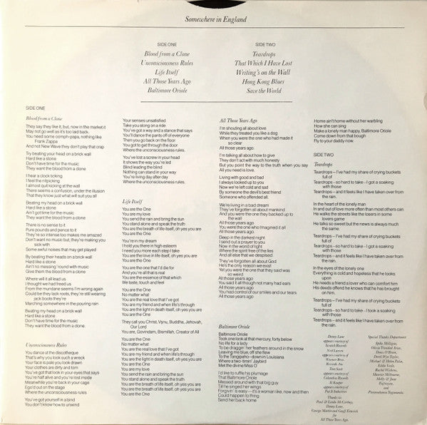 George Harrison - Somewhere In England (1981 LP)