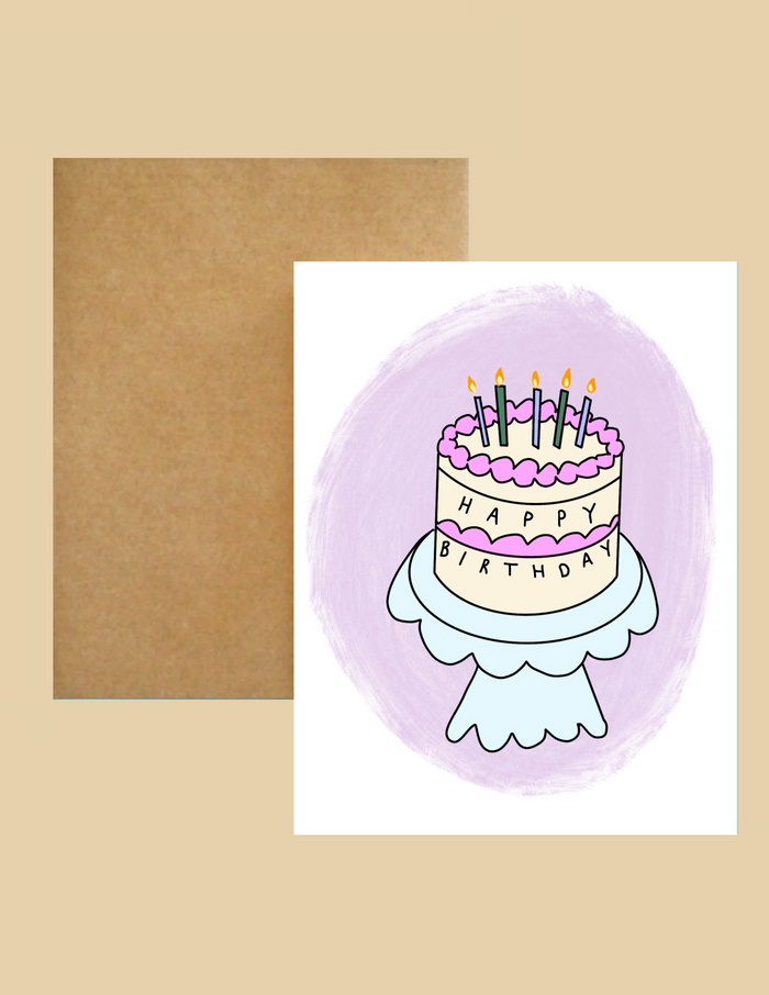 Nice Paper - Greeting Card - Happy Birthday Cake -