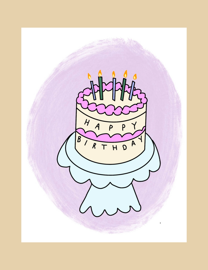 Nice Paper - Greeting Card - Happy Birthday Cake -