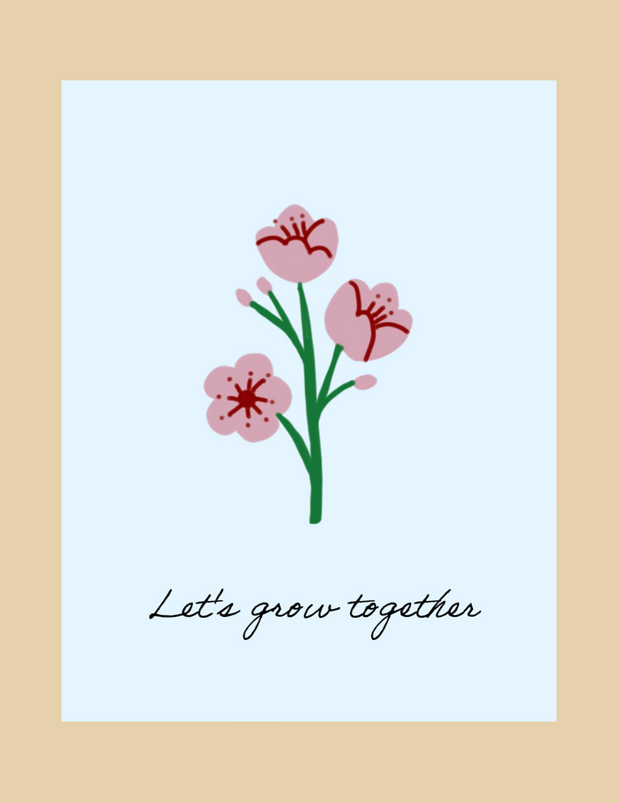 Nice Paper - Greeting Card - Let's Grow Together -