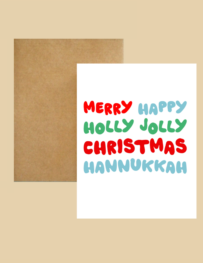 Nice Paper - Greeting Cards - Merry Happy Holly Jolly -