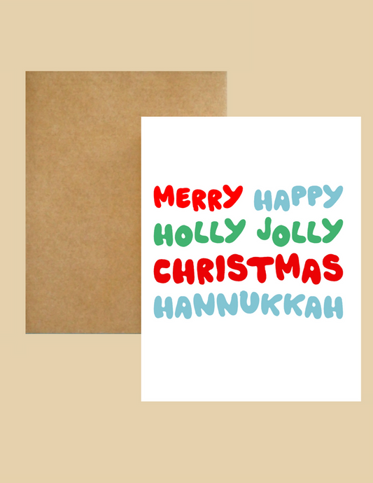 Nice Paper - Greeting Cards - Merry Happy Holly Jolly -