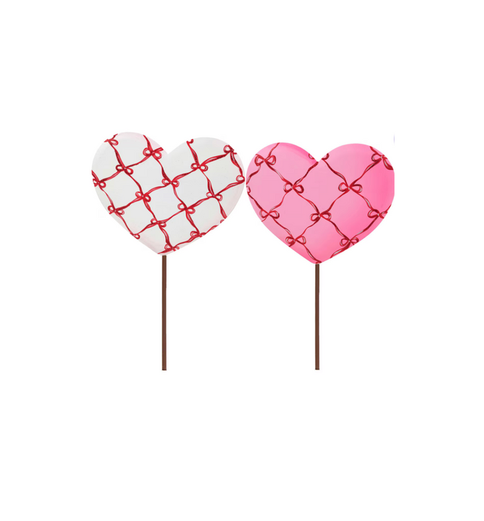 Heart With Bow Lattice in Pink