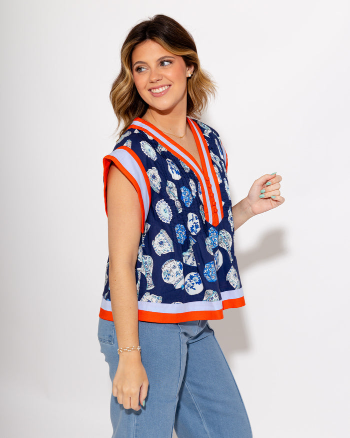 Heirloom Bloom Pleated Top