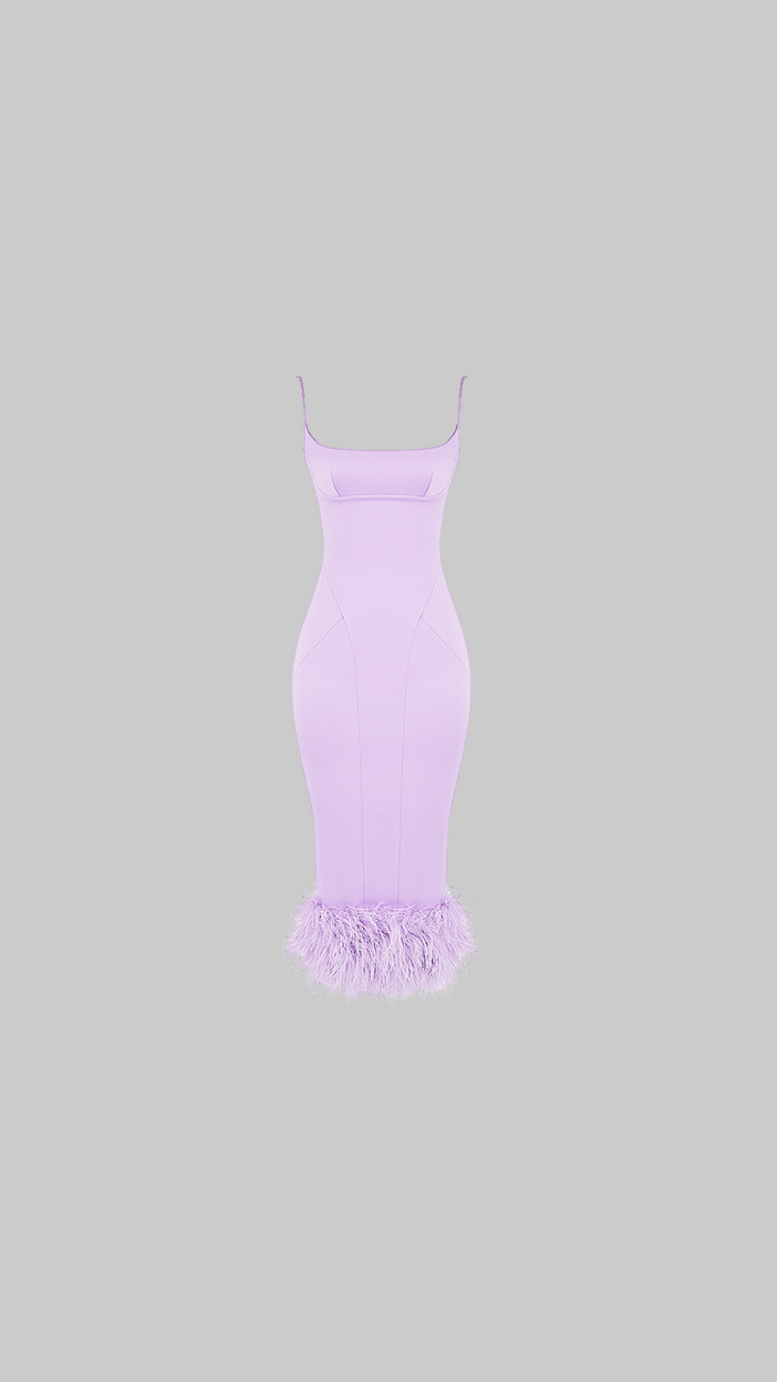 Helena Orchid Satin Midi Dress