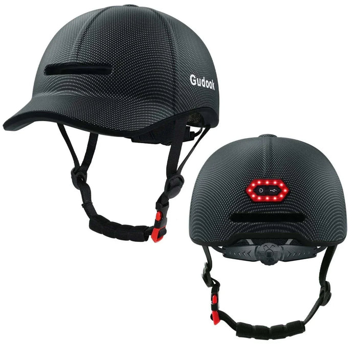 High-end LED Rechargeable Rear Lamp City Recreational Bicycle Riding Peaked Cap Helmet - Allen-Fitness
