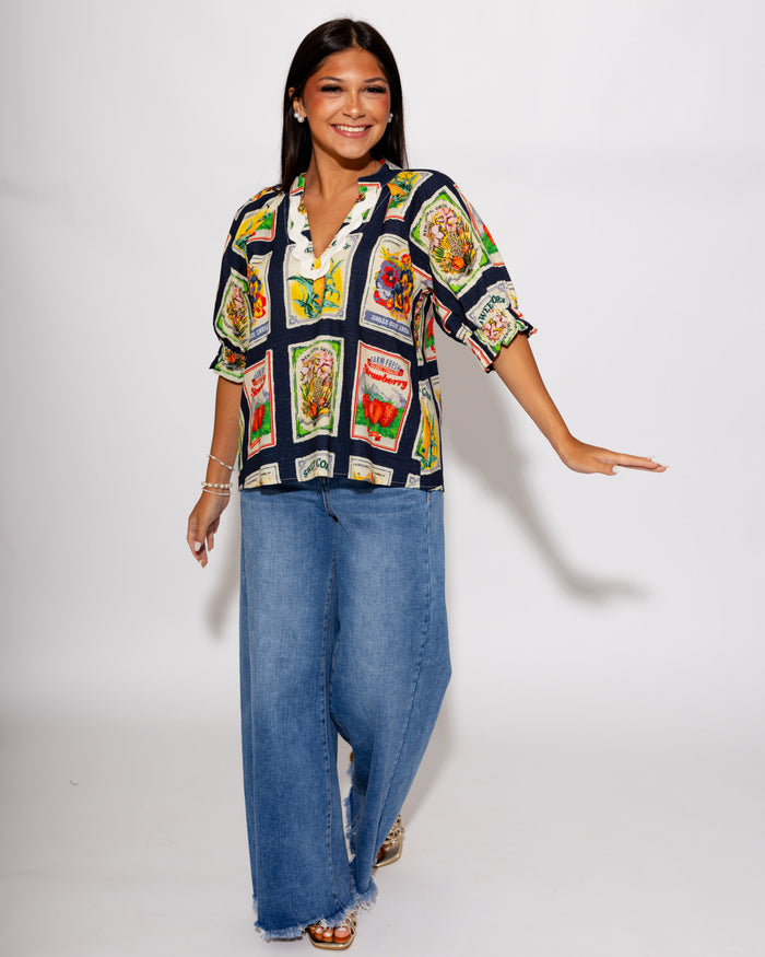 High Rise Ankle Wide Jeans
