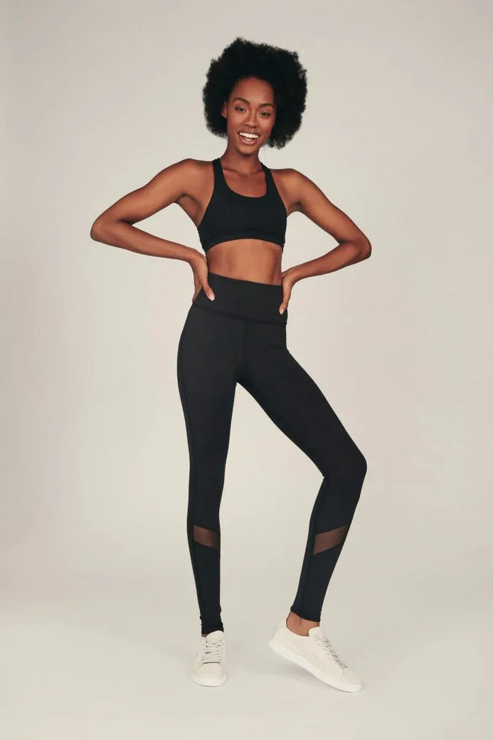 High-Rise Compression Workout Leggings with Antimicrobial Properties & Back Pocket - Allen-Fitness