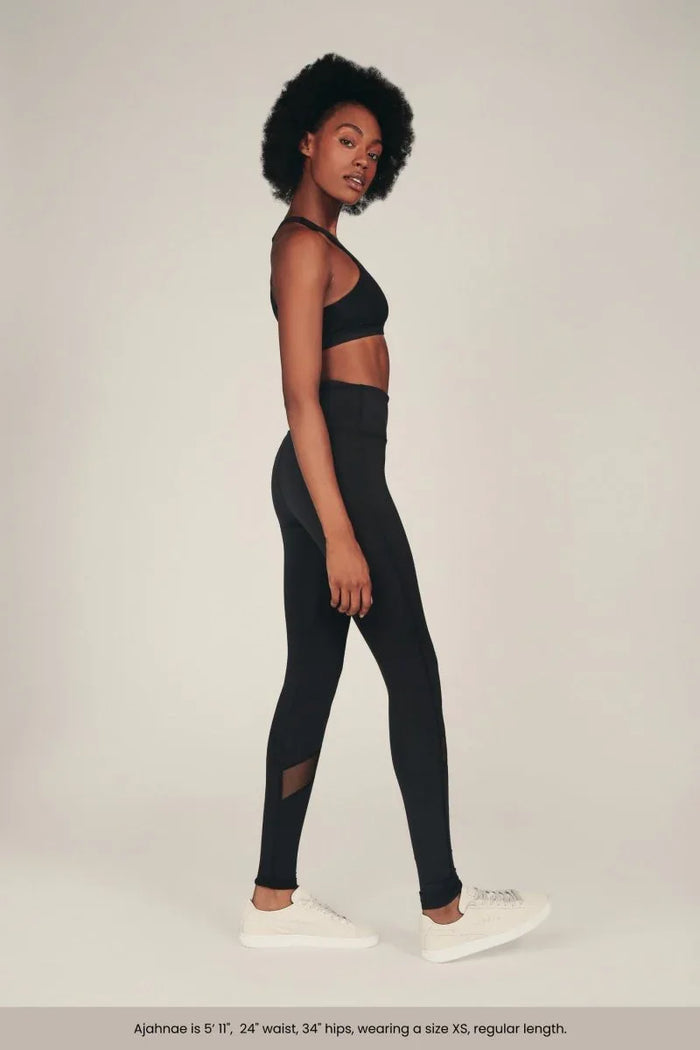 High-Rise Compression Workout Leggings with Antimicrobial Properties & Back Pocket - Allen-Fitness