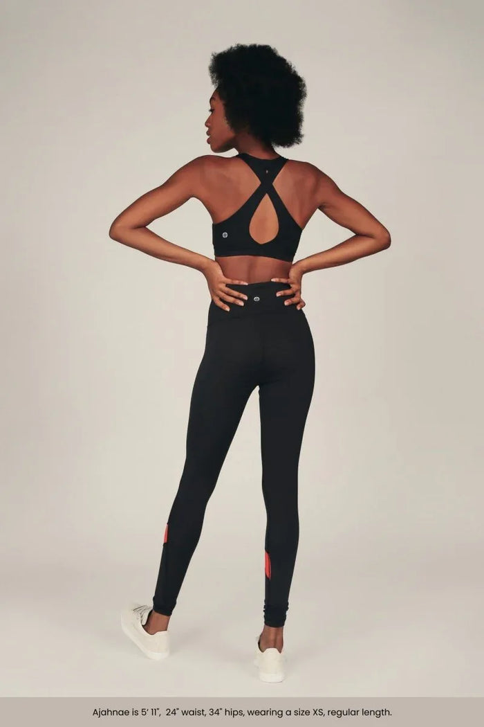 High-Rise Compression Workout Leggings with Antimicrobial Properties & Back Pocket - Allen-Fitness