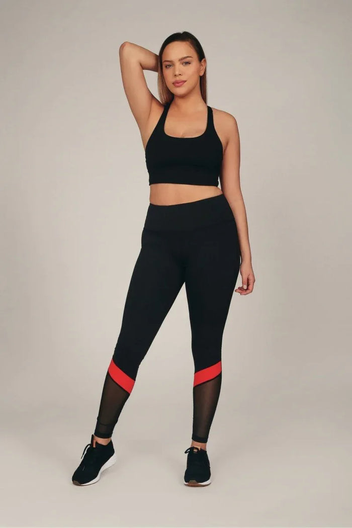 High-Rise Compression Workout Leggings with Antimicrobial Properties & Back Pocket - Allen-Fitness