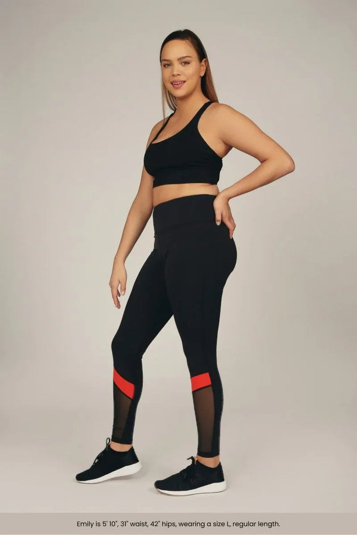 High-Rise Compression Workout Leggings with Antimicrobial Properties & Back Pocket - Allen-Fitness