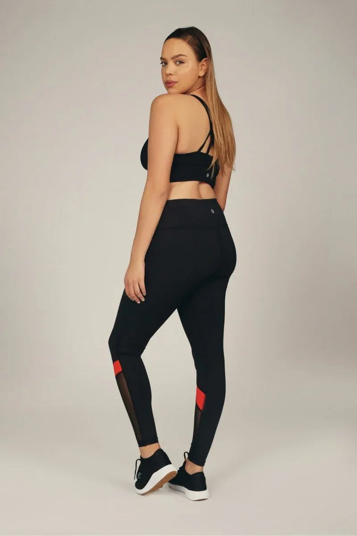 High-Rise Compression Workout Leggings with Antimicrobial Properties & Back Pocket - Allen-Fitness
