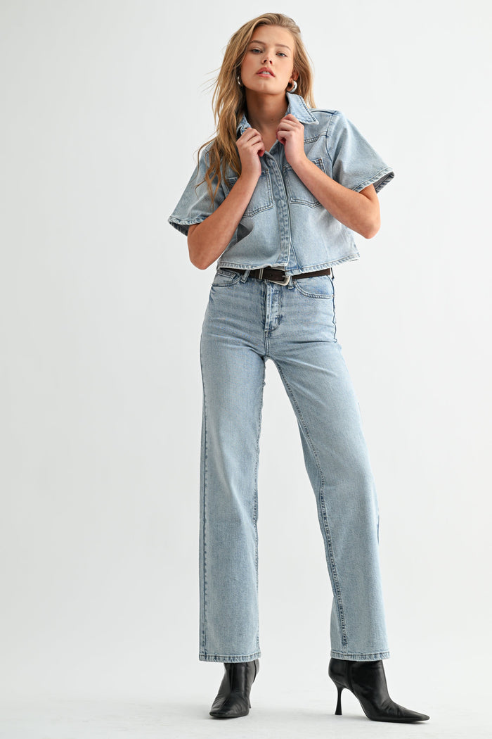 Jemina Denim - High Rise Hidden Waistband Straight -