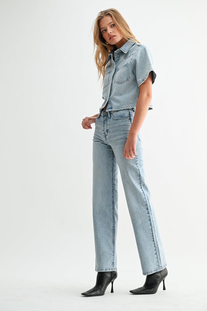 Jemina Denim - High Rise Hidden Waistband Straight -