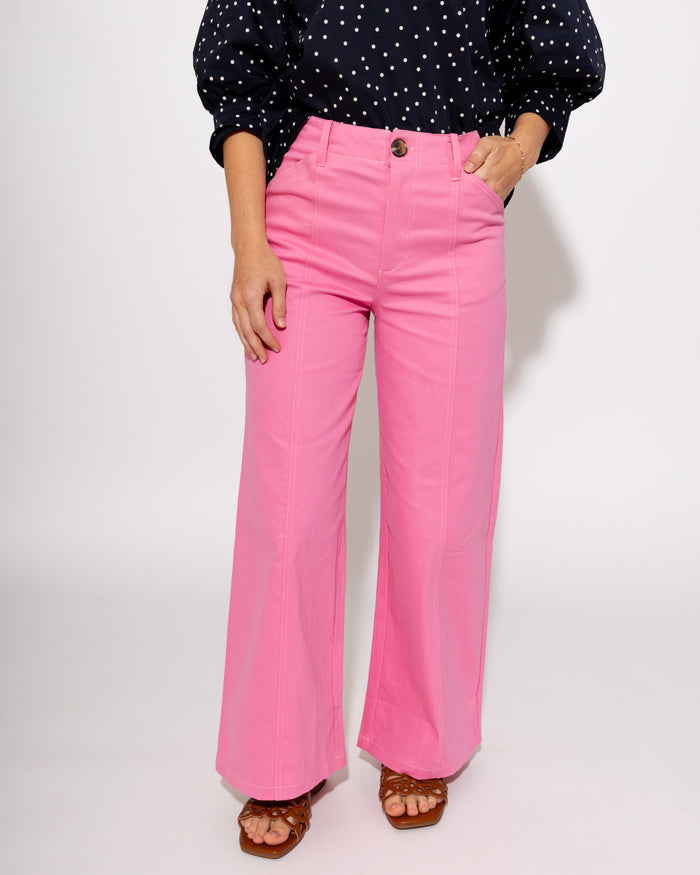 High Rise Stitch Seamed Crop Pants