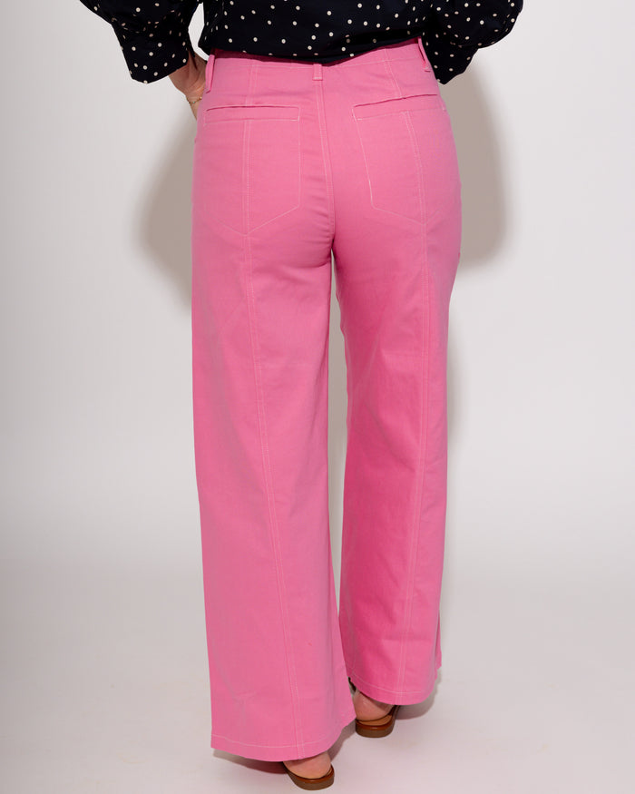 High Rise Stitch Seamed Crop Pants