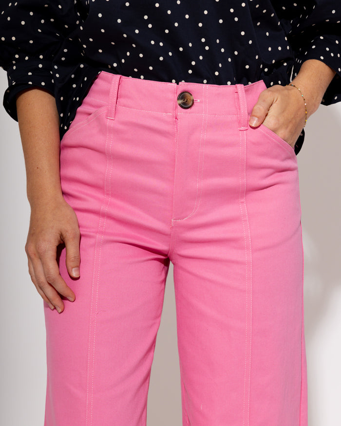 High Rise Stitch Seamed Crop Pants