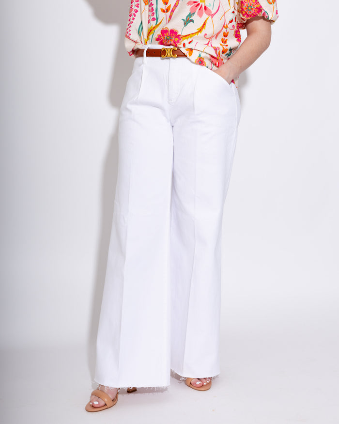 High Rise Wide Leg Pleated Jeans