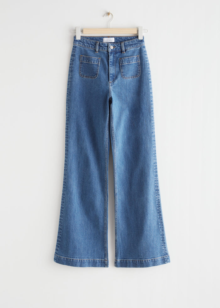 & Other Stories - High Waist Flared Jeans - Blue -
