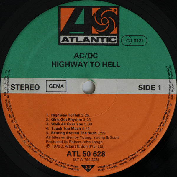 Highway To Hell (1979 EU Press)