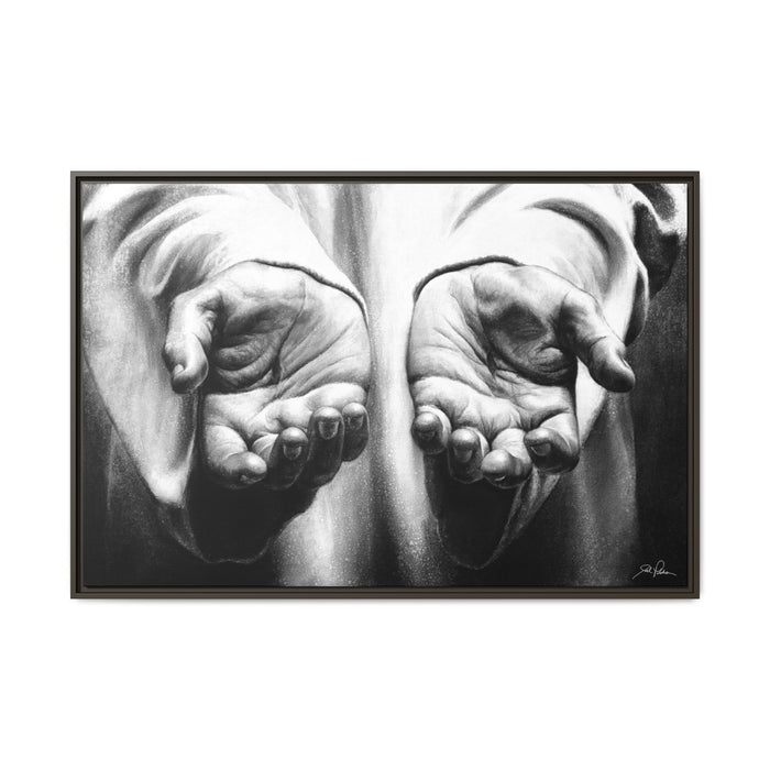 "His Hands" Framed Canvas