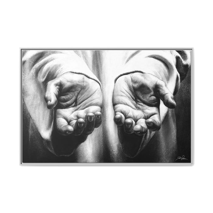 "His Hands" Framed Canvas