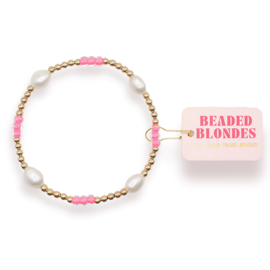 Hot Pink Pearl Poppi Bracelet (Kids Size)