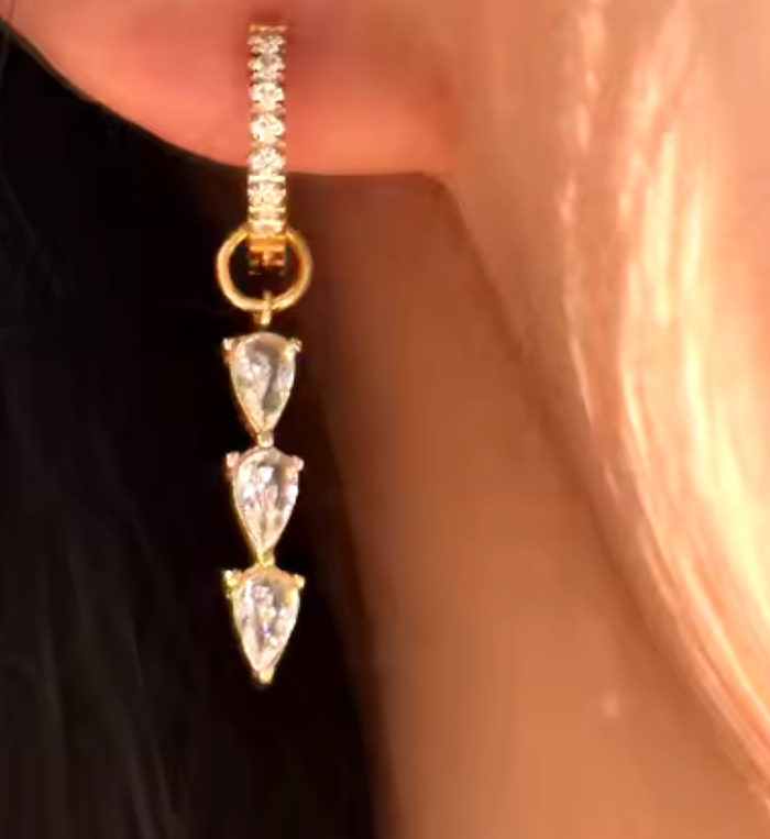 Huggie Charm Hoop 14k Earrings