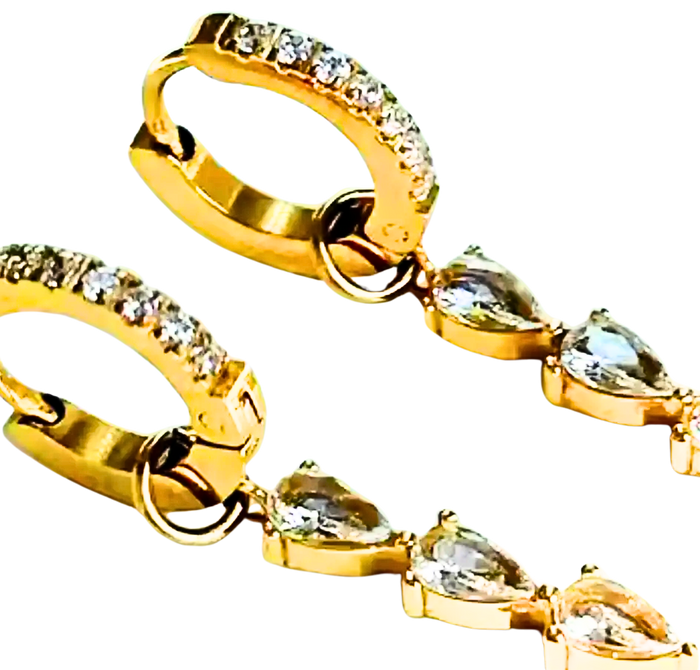 Huggie Charm Hoop 14k Earrings