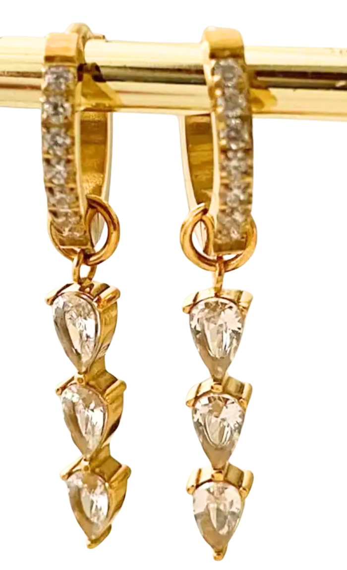 Huggie Charm Hoop 14k Earrings