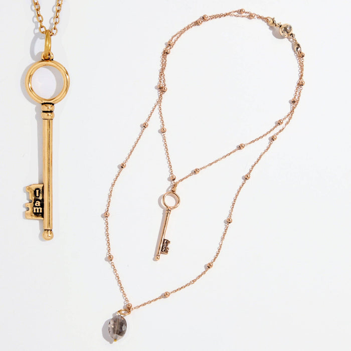 I Am Free Key Dainty Necklace: Silver