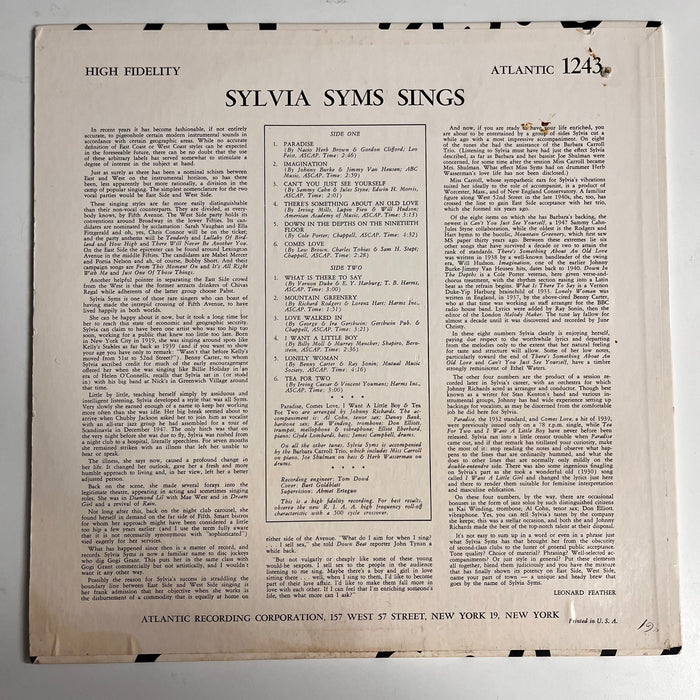 Sylvia Syms Sings (1956 MONO)